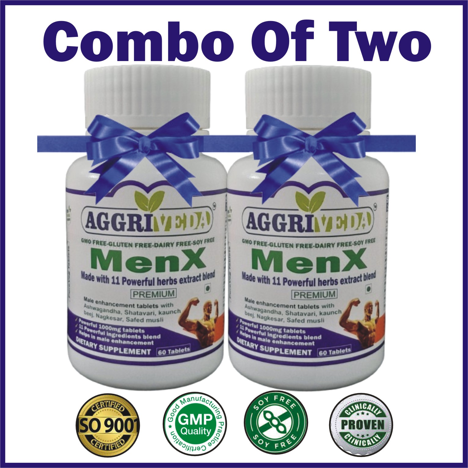 MenX 1000 Mg Tablets for Male Performance Made with Ashwagandha Extract, Tribulus Terrestris Extract, Shatavari Extract, Safed Musli Extract, Salam Panja Extract, Jaiphal Extract, Fenugreek Extract, Akarkara Extract, Bada Gokhru Extract, Kaunch Beej Extract & Nagkesar Extract | Powerful 11 Proven Ingredients Blend | Get the Stamina, Strength & Performance | 120 Tablets