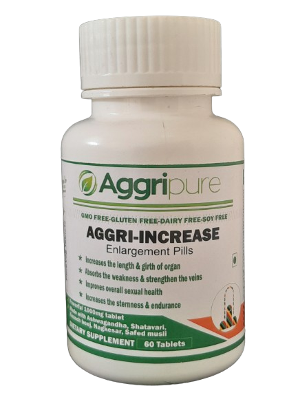 Get Longer, Harder & Stronger Penile Size with Aggri-Increase 1000 Mg Tablets Made with Ashwagandha, Shatavari, Nagkesar, Konch Seed, Bada Gokhru, Akarkara, Jaifal, Tribulus Terrestris, Safed Musli, Salam Panja and Fenugreek | Powerful 11 Ingredients Blend to Boost Performance | Ling Mota Lamba Karne ki Asardar Dawa | 60 Tablets