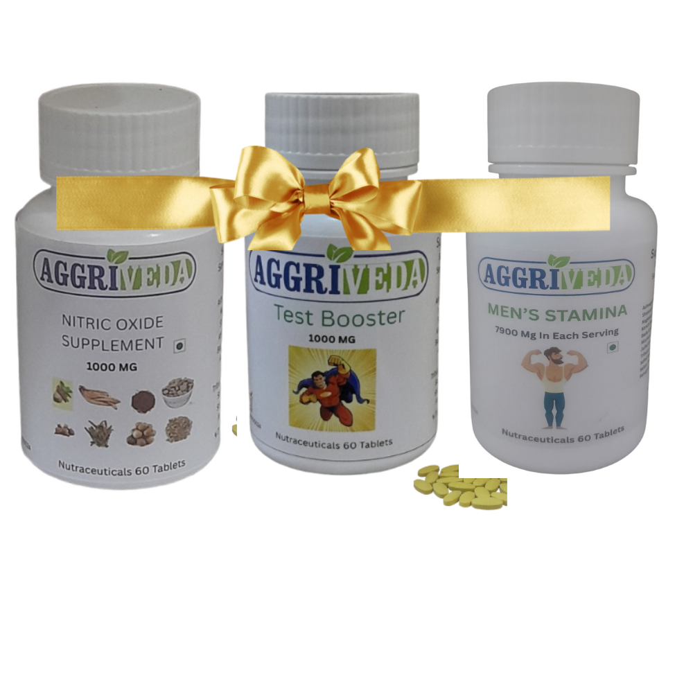 Aggriveda Men Stamina + T Boost + Nitric Oxide Booster - 180 Tablets - Best Solution for Men for Long Lasting Performance