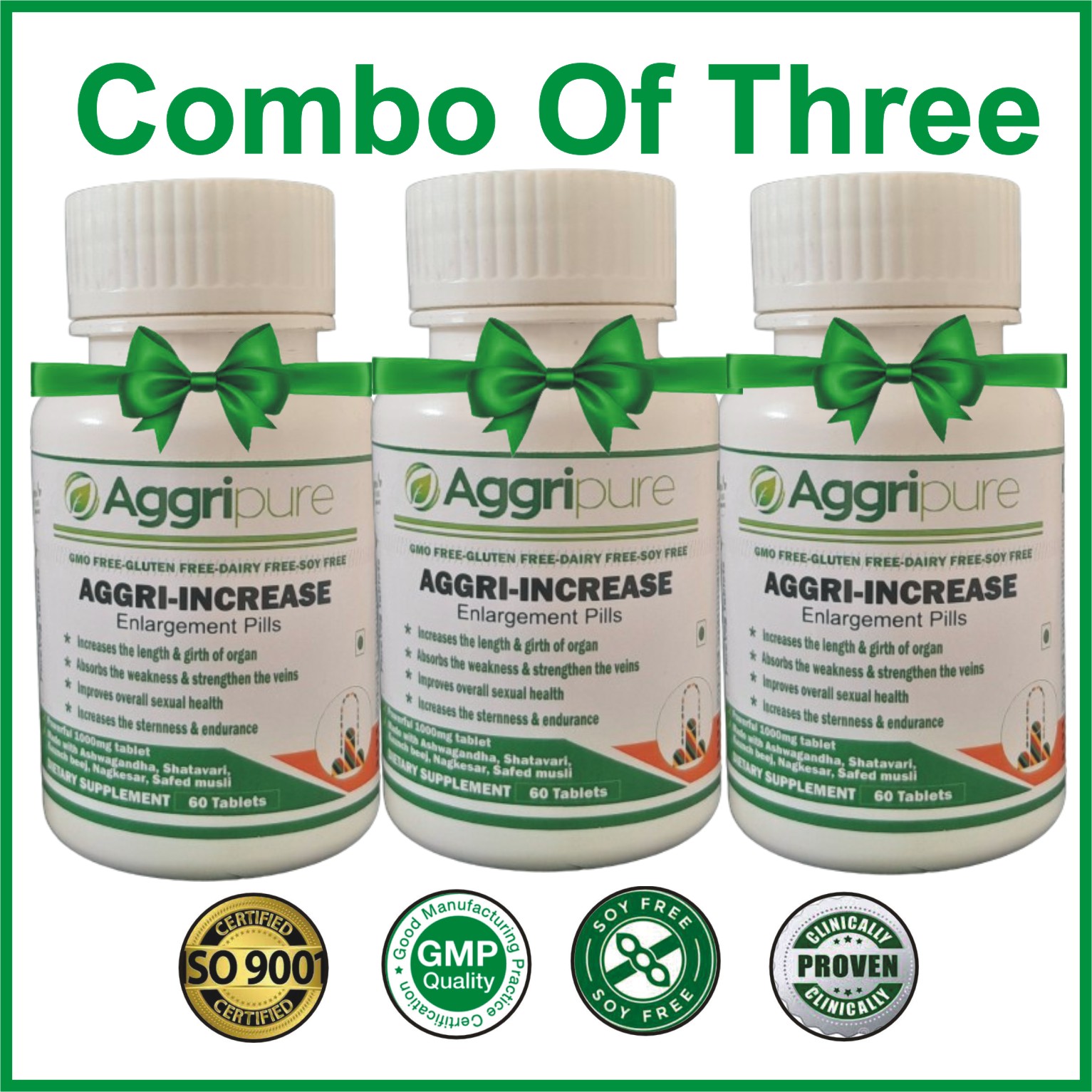 Get Longer, Harder & Stronger Penile Size with Aggri-Increase 1000 Mg Tablets Made with Ashwagandha, Shatavari, Nagkesar, Konch Seed, Bada Gokhru, Akarkara, Jaifal, Tribulus Terrestris, Safed Musli, Salam Panja and Fenugreek | Powerful 11 Ingredients Blend to Boost Performance | Ling Mota Lamba Karne ki Asardar Dawa | 180 Tablets