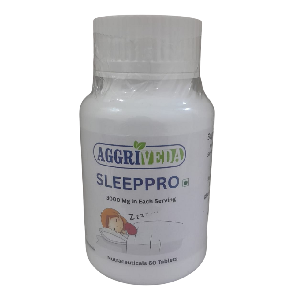 Aggriveda Sleep Pro Sleep Health Tablets to Boost Sleep Naturally Made with Tagar 1200 Mg, Jatamansi 300 Mg, Brahmi 600 Mg, Khursani Ajwain 300 Mg and Haritaki 600 Mg | Powerful Sleep Supplement for Men and Women