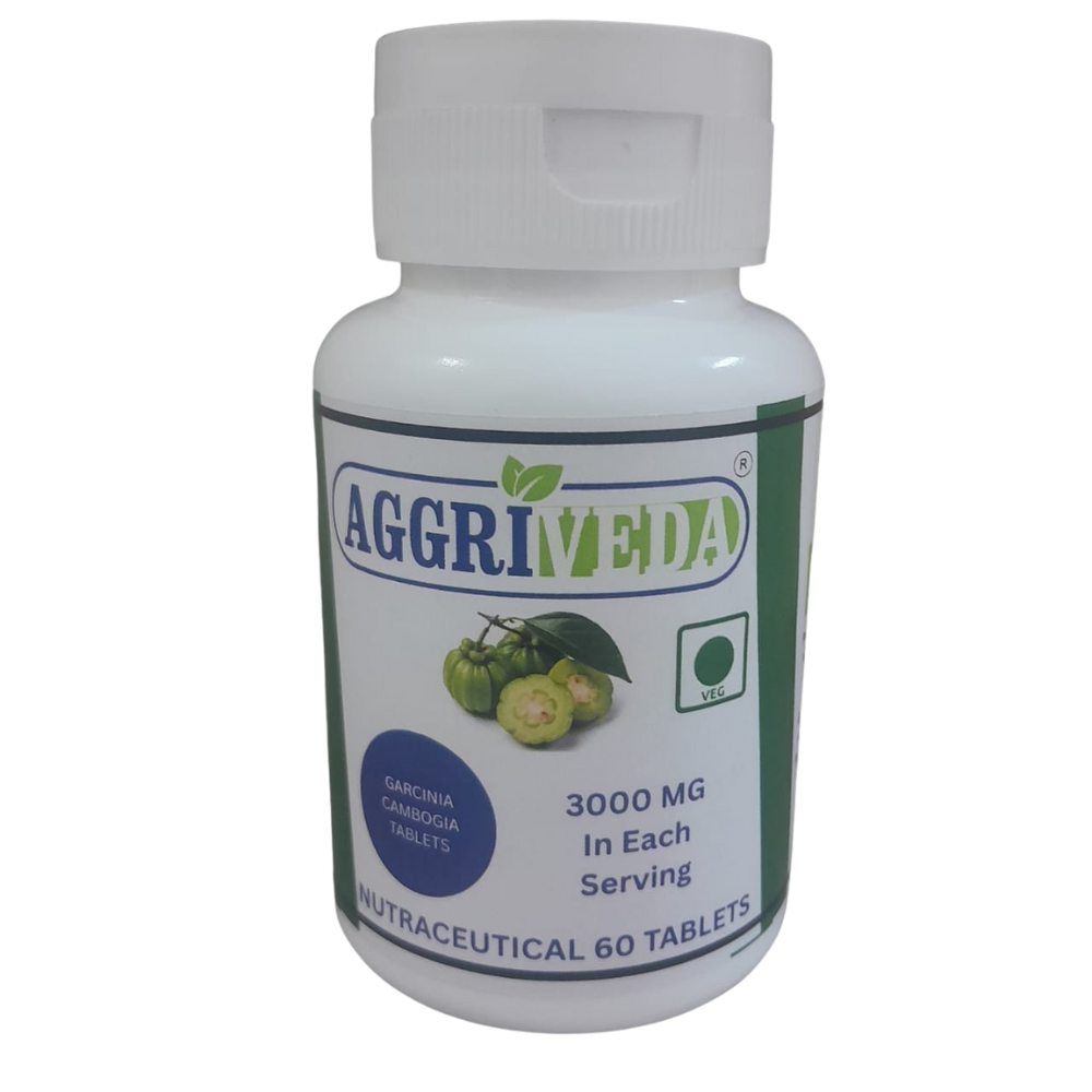 Aggriveda Garcinia Cambogia Tablets 3000 Mg In Each Serving Made with Pure Garcinia Cambogia Fruit for Weight Loss and Appetite Suppress | 60 Tablets